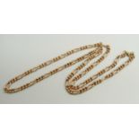 A yellow metal figaro chain necklace, approximately 46.5cm, chain is rose gold with a replacement