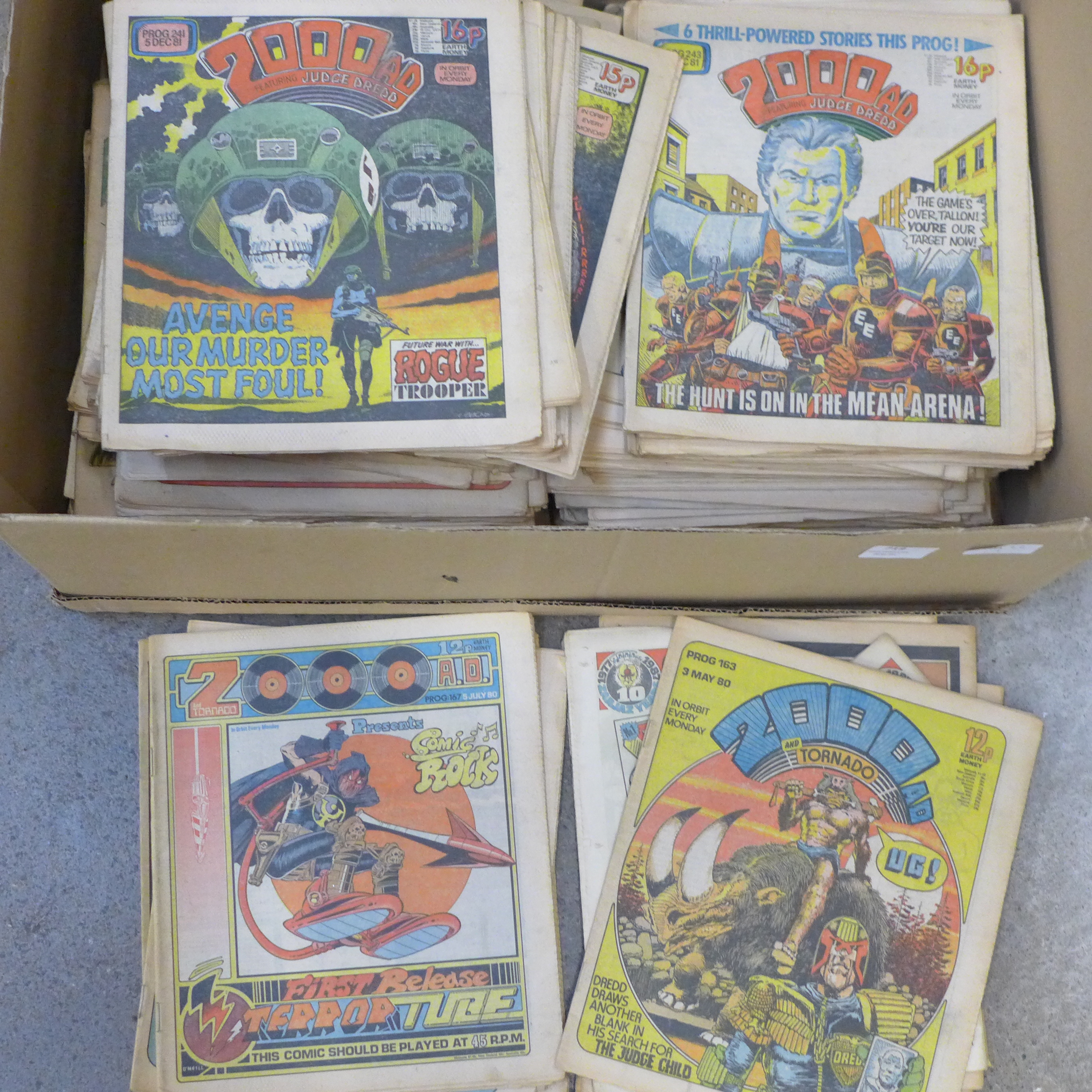 Approximately 150 2000AD comics, 1980s