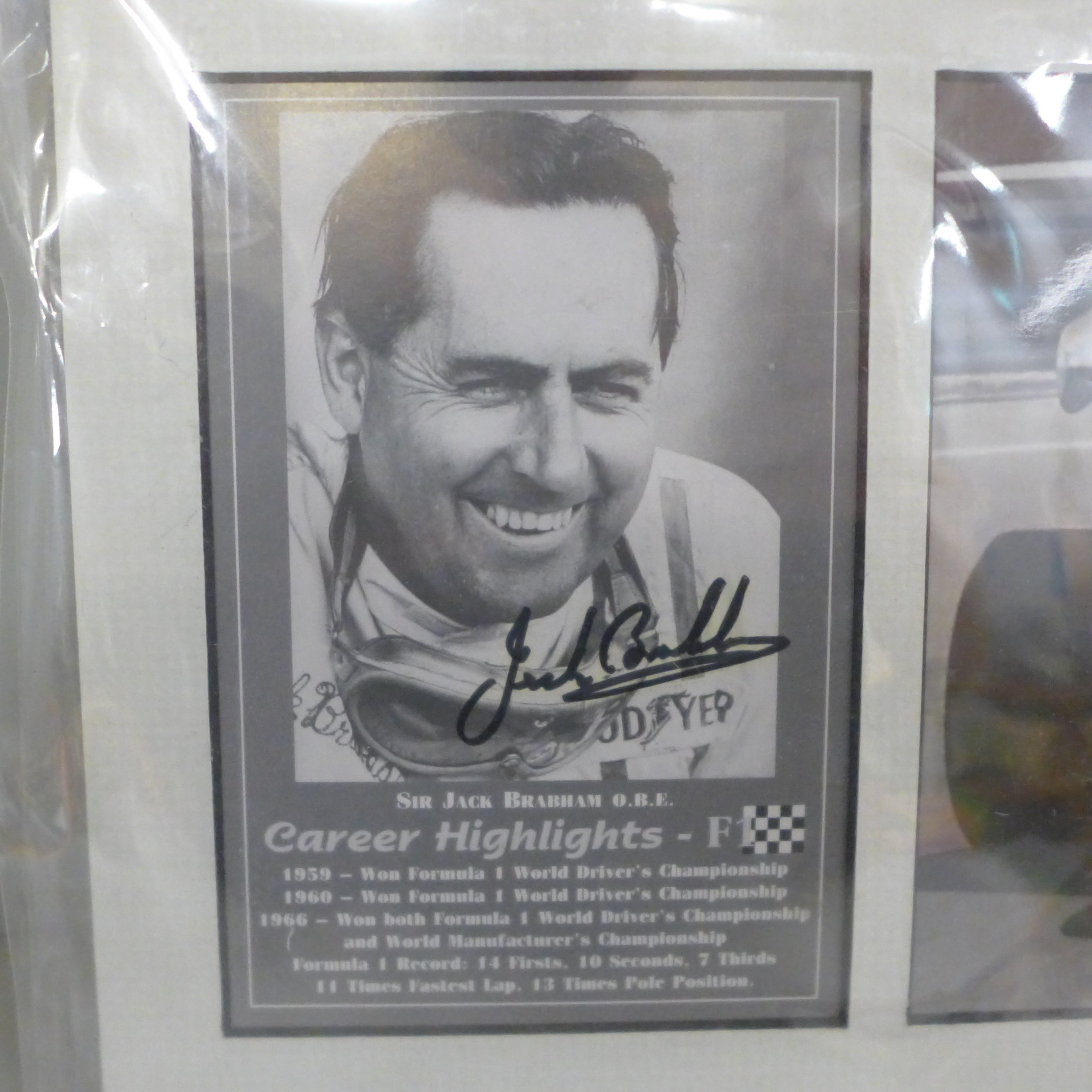 Three motor racing autograph displays, Jack Brabham, John Watson and Sebastian Vettel, each with C. - Bild 9 aus 10