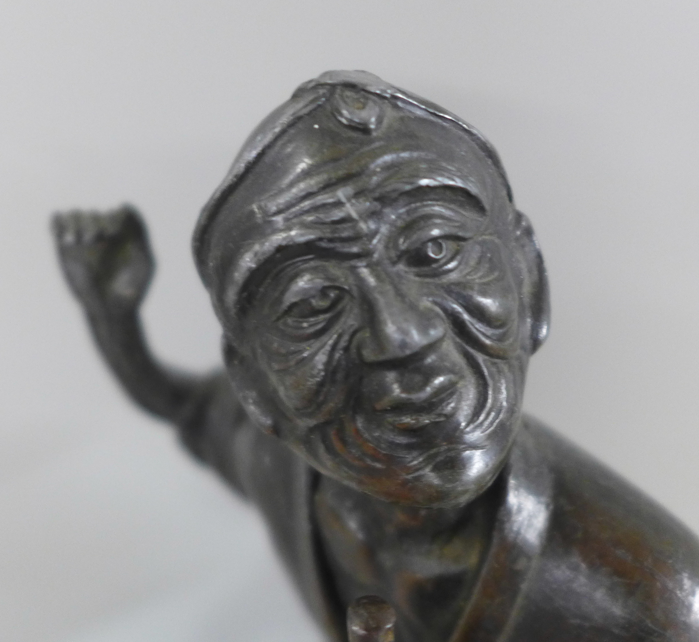 A Chinese spelter figure of an elder, 27cm - Image 2 of 5