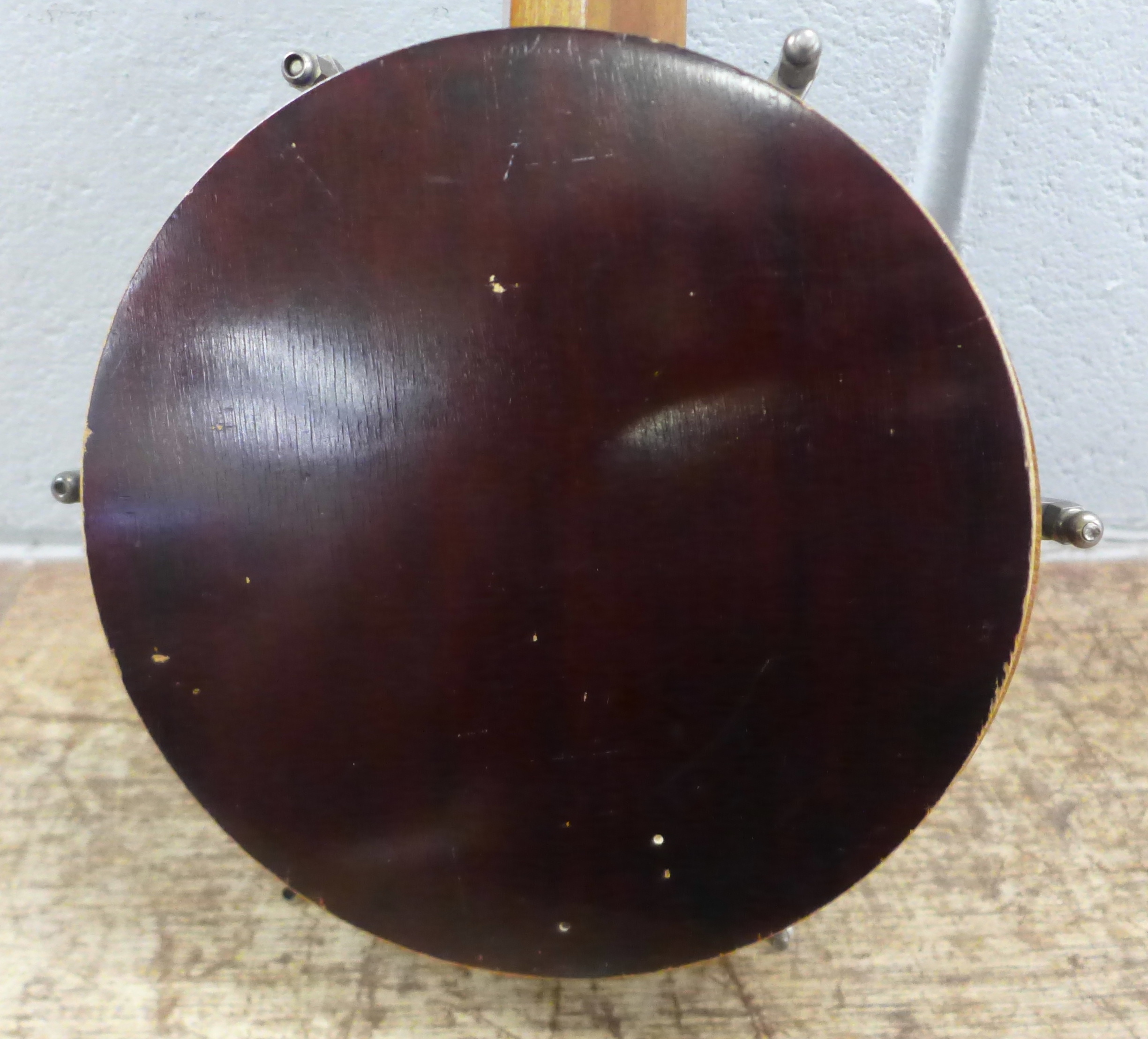 A cased banjo, marked Keech, with four George Formby EPs - Image 6 of 6