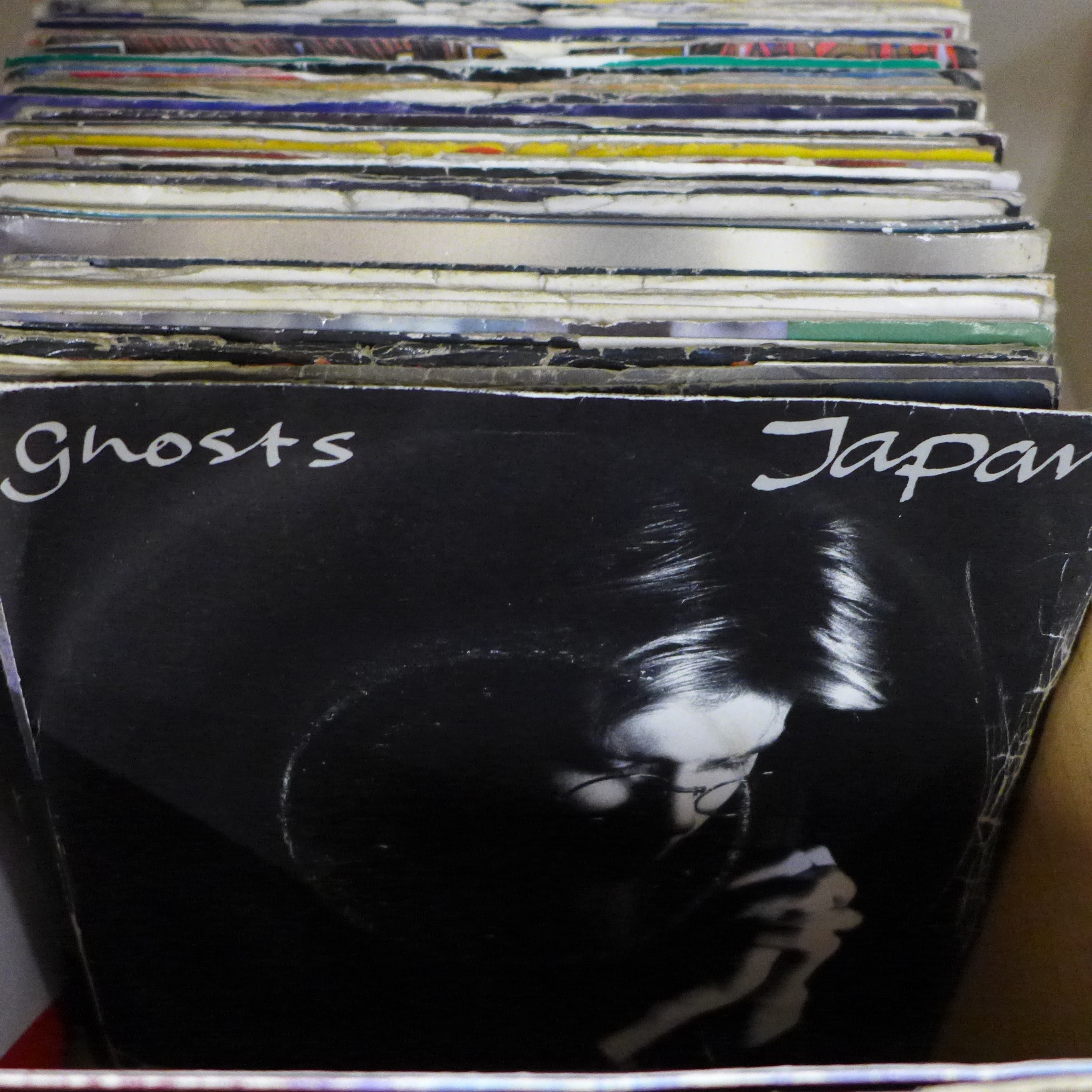 A box of 1970s/1980s 7" singles including Iron Maiden, Stranglers, David Bowie, The Pretenders, etc. - Image 4 of 7