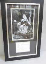 A Queen Victoria autograph and photograph display with A Sign of the Times AFTAL registered C.O.A.
