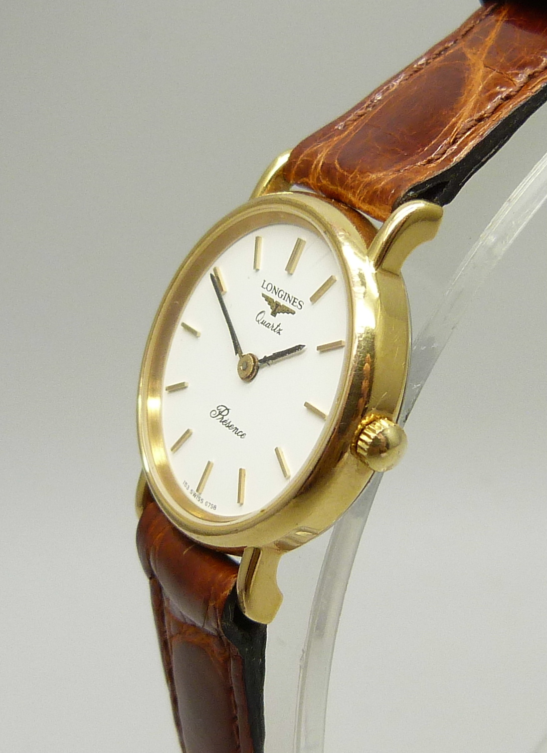 A lady's Longines quartz wristwatch on a Cobra leather strap, 25mm including crown - Image 2 of 4