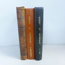 Three volumes; History of Pontefract, B. Boothroyd 1807, with five plates, ¼ brown calf, Historia