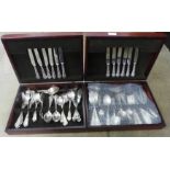 Two canteens of Sheffield plate cutlery