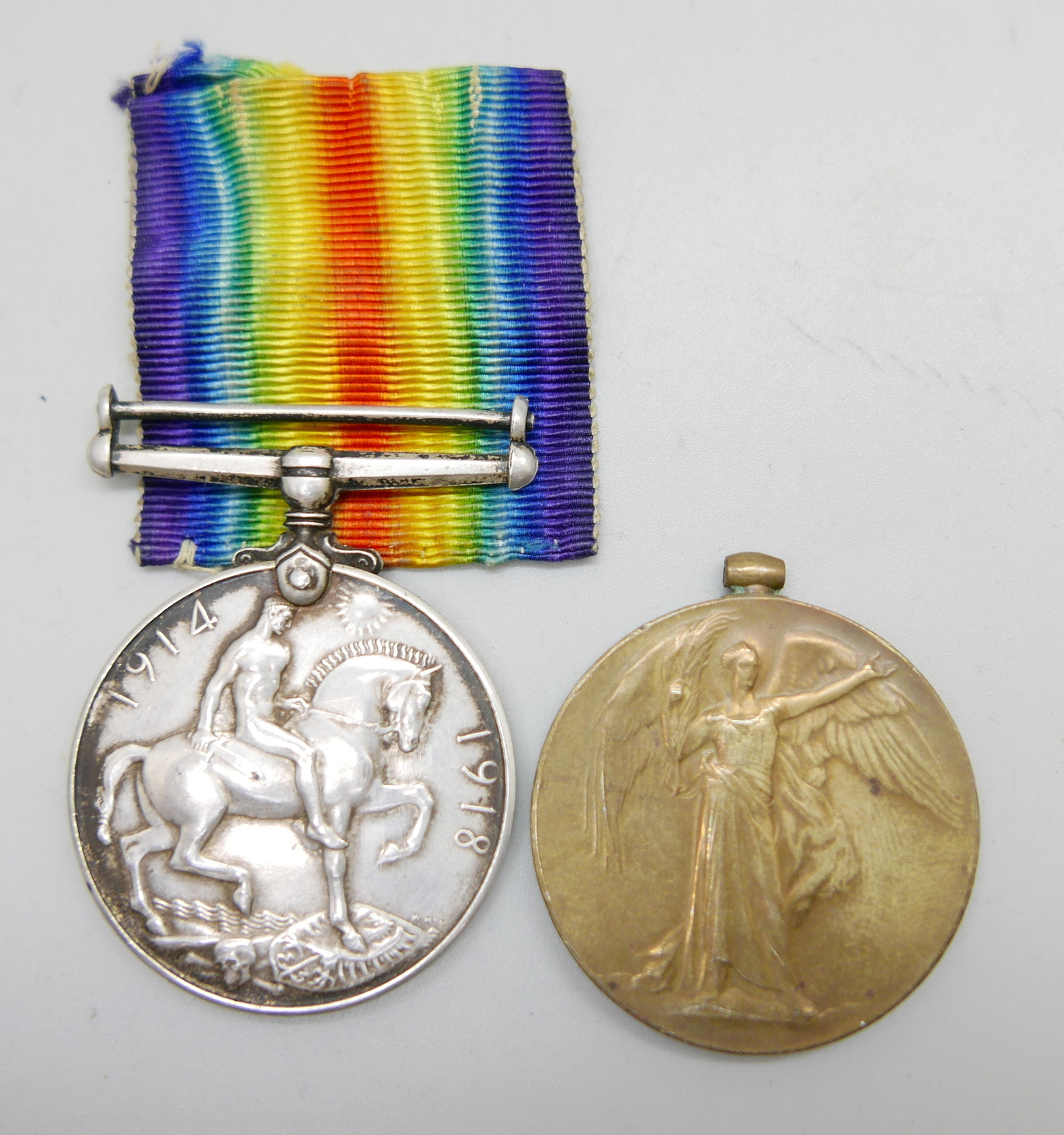 Two WWI medals, Victory Medal to 801406 A. Sjt. T. Gozzard RA, the War Medal marked Eric P. Scott - Bild 4 aus 4