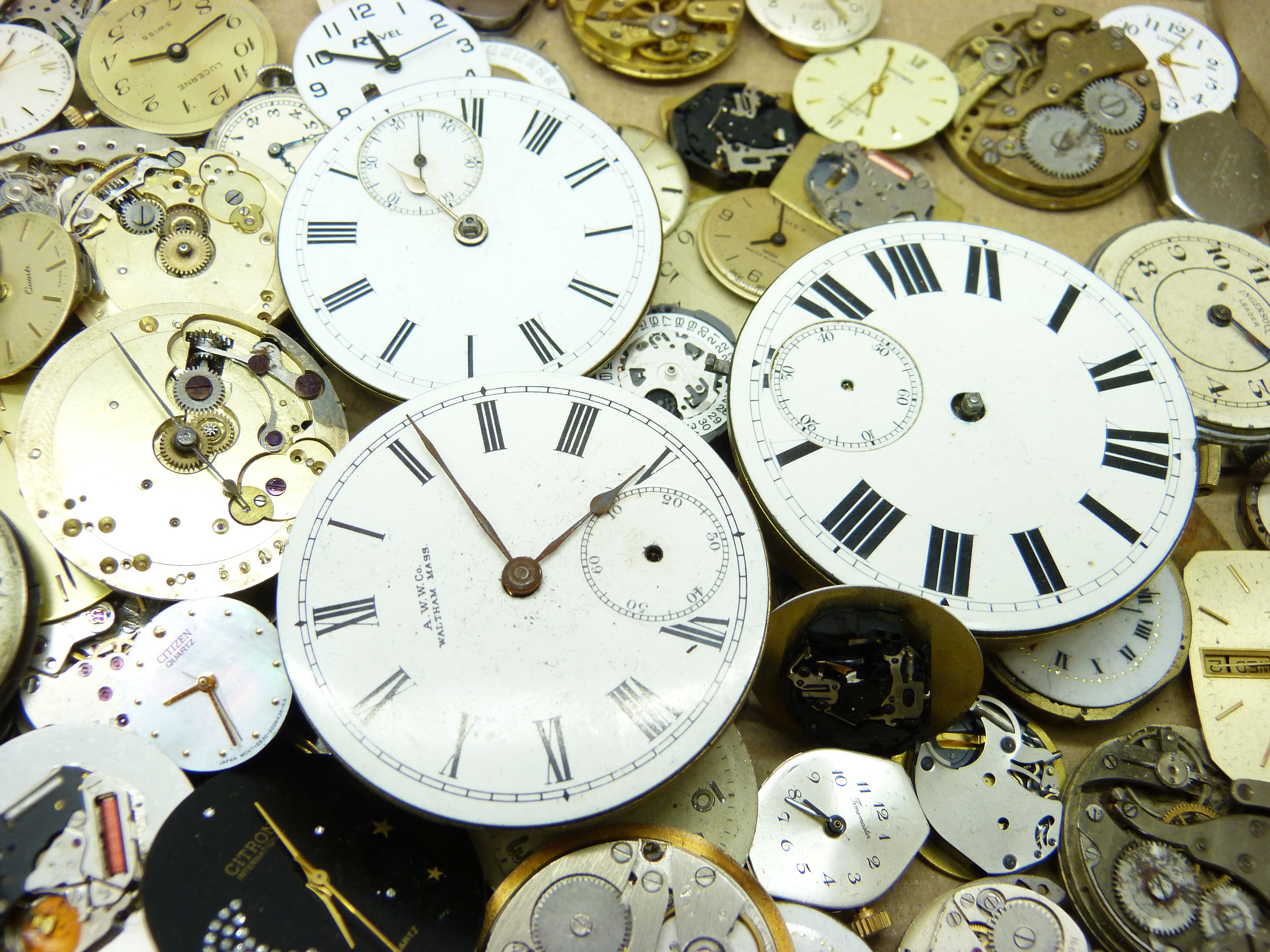 Assorted pocket watch and wristwatch movements including a pocket watch movement signed Cartier, a/f - Image 2 of 5