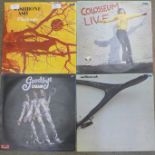 Two Wishbone Ash, Colosseum and Cream LP records (4)