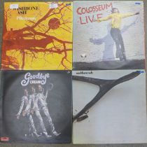 Two Wishbone Ash, Colosseum and Cream LP records (4)