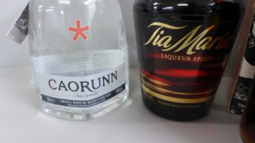 A bottle of Caorunn Scottish Gin, a bottle of Tia Maria, Afri Koko and Baror de Brau (4) **PLEASE