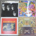 Two The Beatles and two Ravi Shankar LP records including with the Beatles