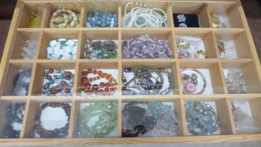 A display case of costume jewellery