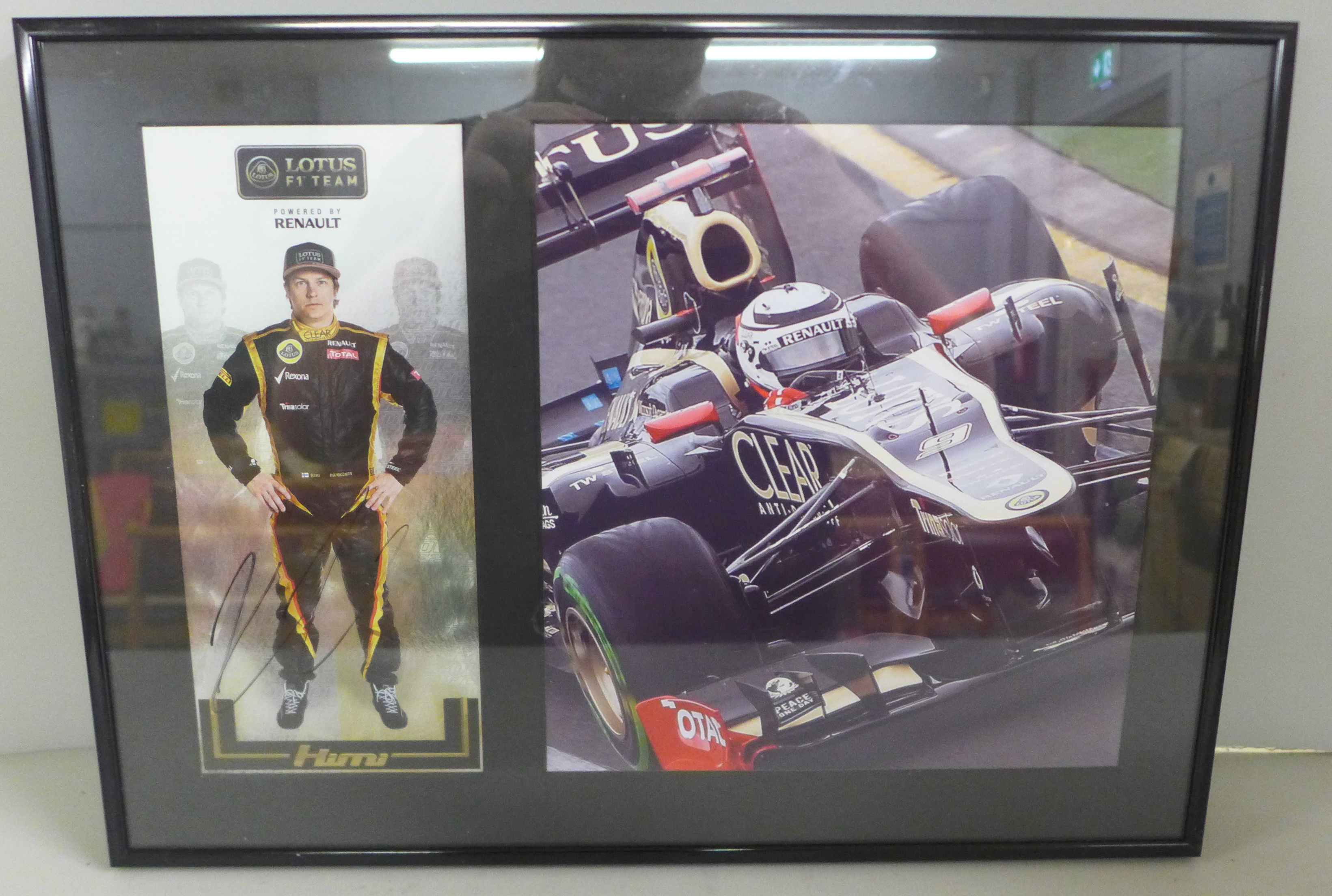 Three motor racing autograph displays, Jean-Eric Vergne, Mark Webber and Kimi Räikkönen, each with - Bild 7 aus 9