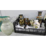 Seven ceramic vases including Oriental and three large glass vases **PLEASE NOTE THIS LOT IS NOT