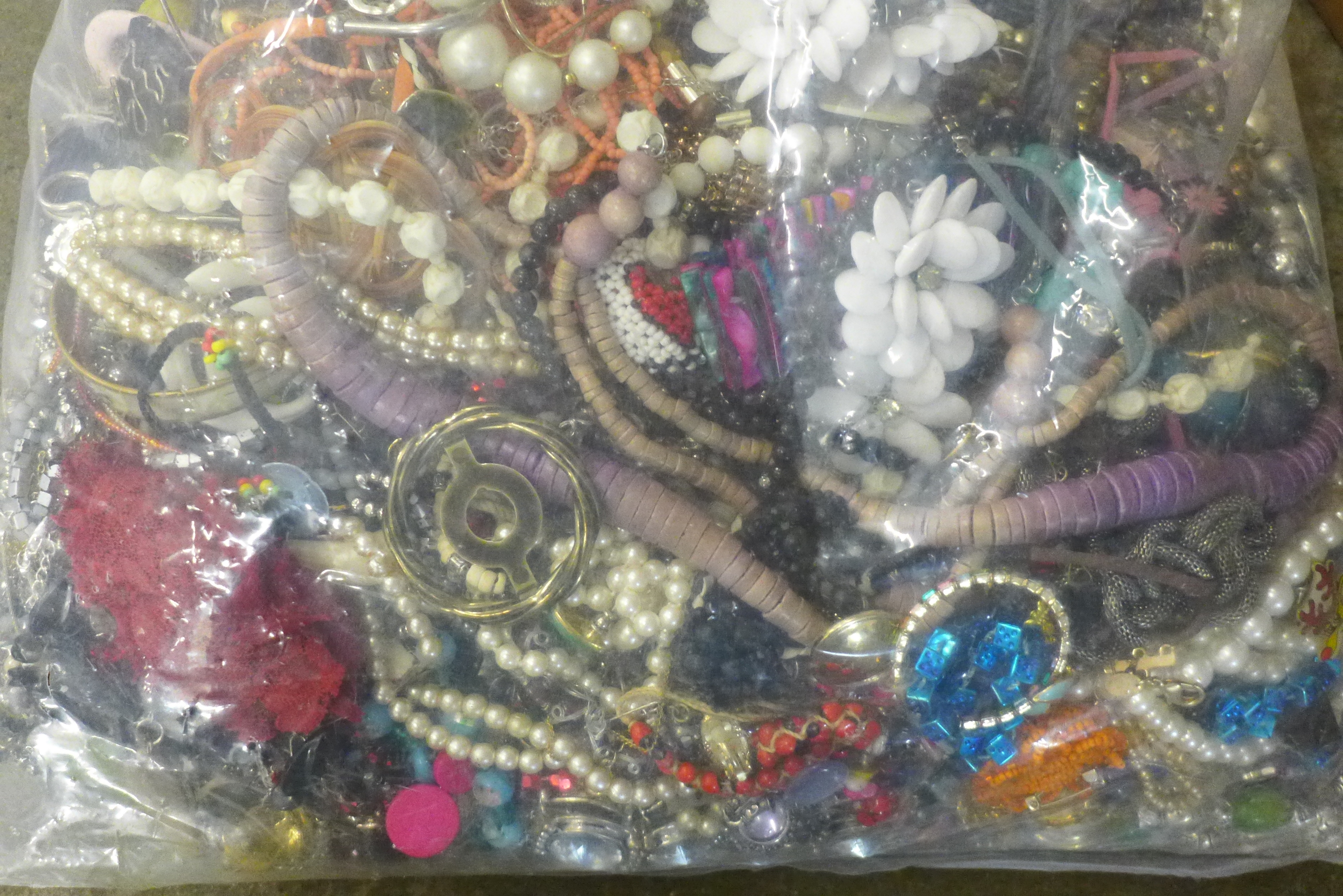 A large bag of costume jewellery, approx 8kg - Image 2 of 3