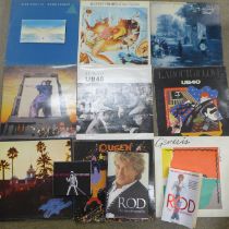 Rod Stewart, Spandau Ballet, Queen, UB40 and other LP records, books and a Rod Stewart CD