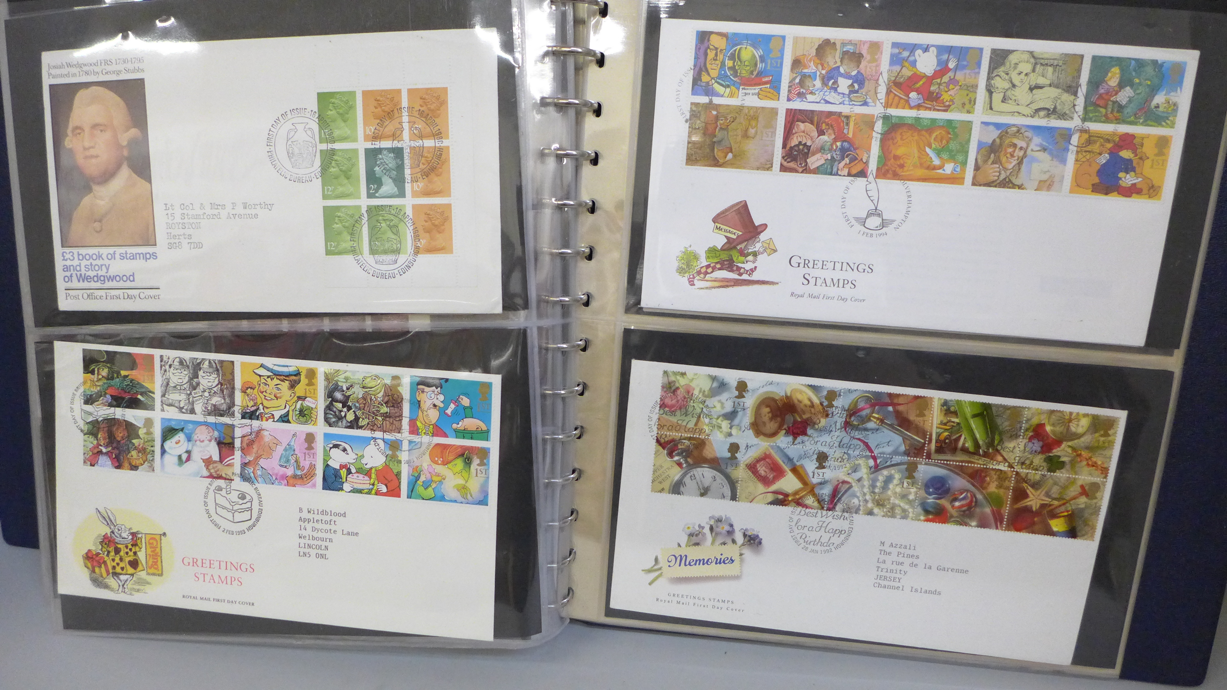 Stamps; an album of GB booklets including £1 Wedgwood and booklet panes on first day covers, face - Image 4 of 5