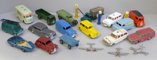 A collection of Dinky and Corgi Toys die-cast model vehicles, some modern, some playworn