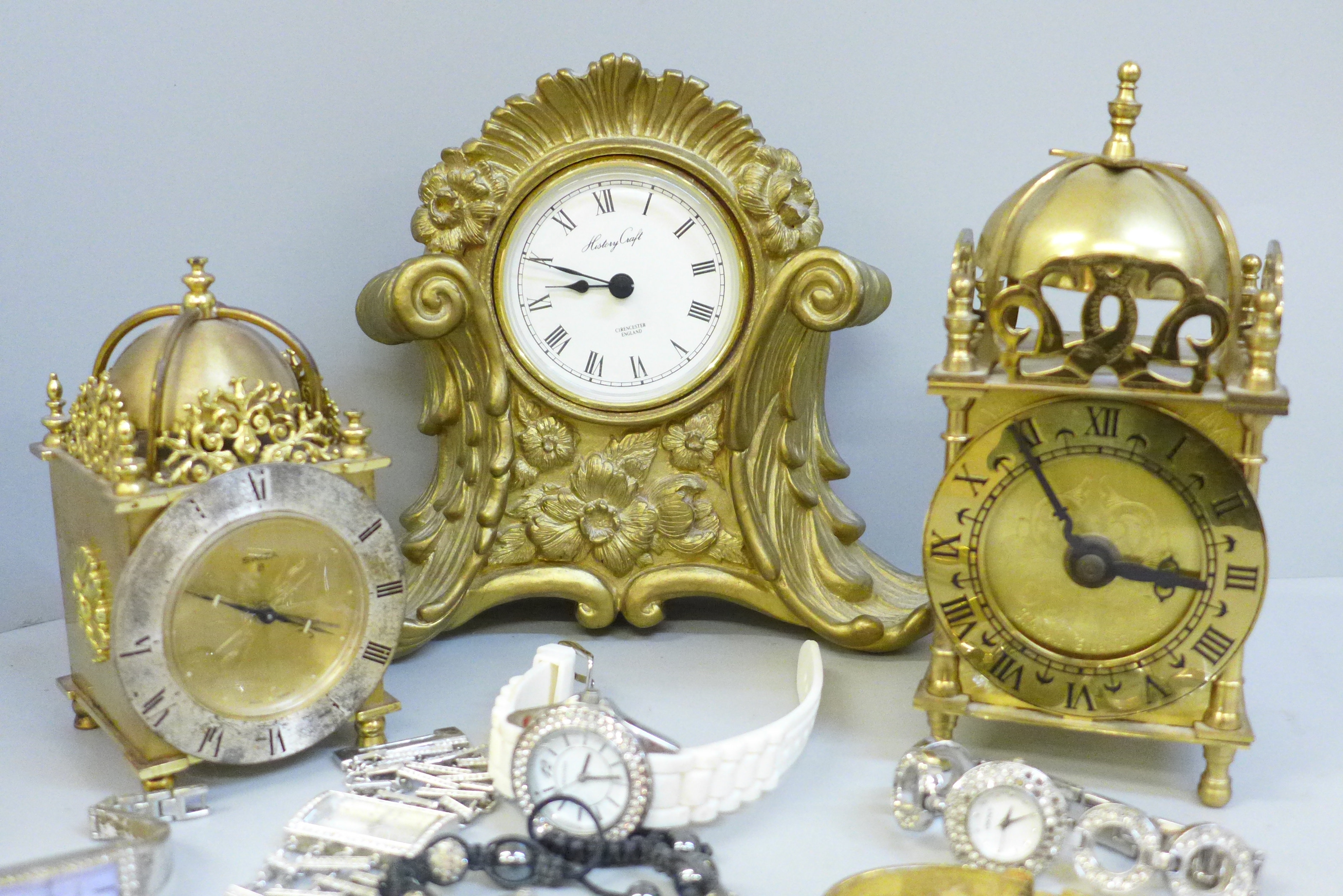 Three clocks including Swiss and a collection of wristwatches including DKNY (a/f missing stones) - Bild 2 aus 6