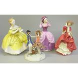 Three Royal Doulton figures, Top O' The Hill, a/f, Lady Pamela, The Last Waltz and a figure group