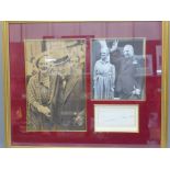 Sir Winston Churchill and Clementine Churchill autograph and photograph display with A Sign of the