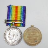 Two WWI medals, Victory Medal to 801406 A. Sjt. T. Gozzard RA, the War Medal marked Eric P. Scott
