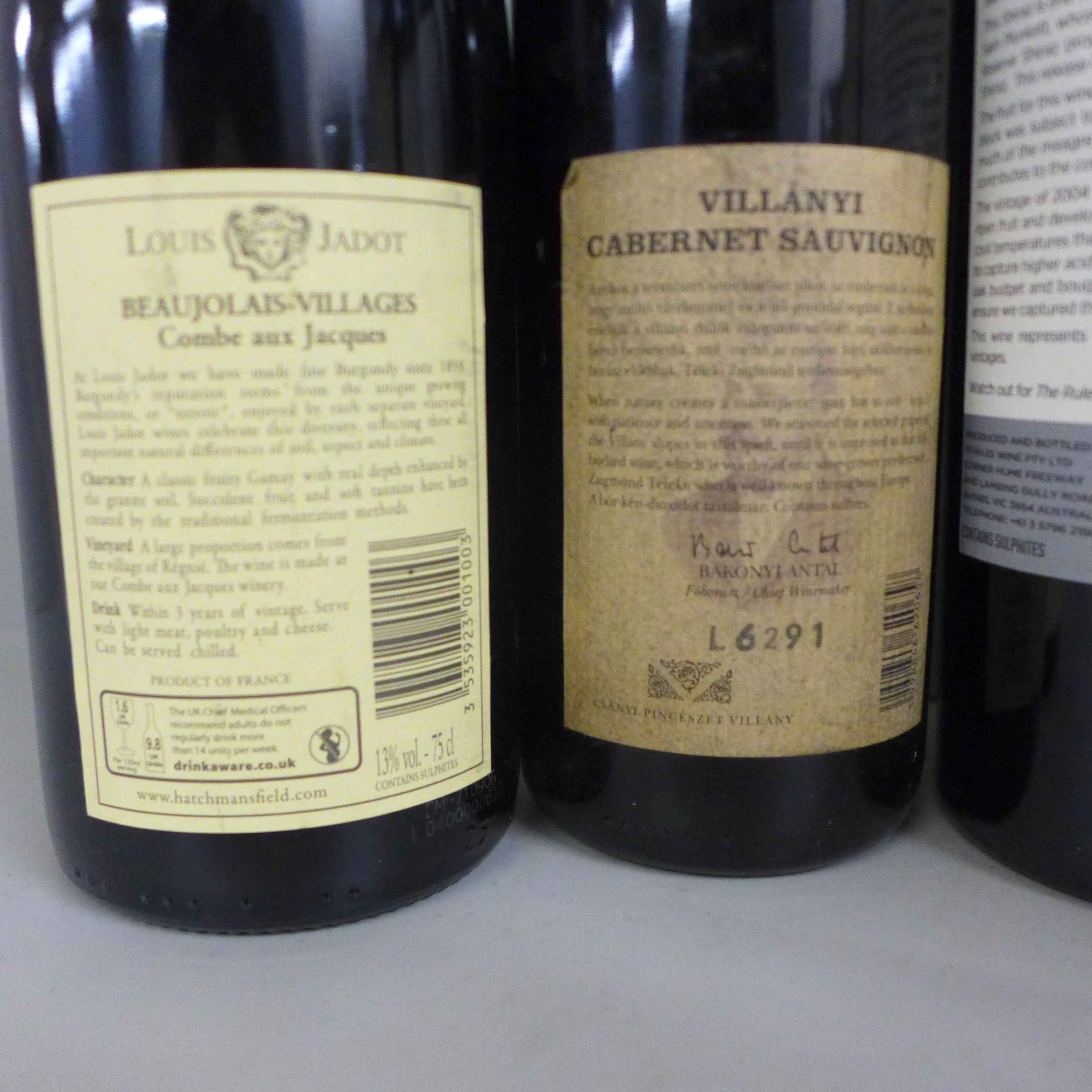 Five bottles of wine including Shiraz, Cabernet Sauvignon and Louis Jadot Beaujolais-Villages - Image 5 of 7