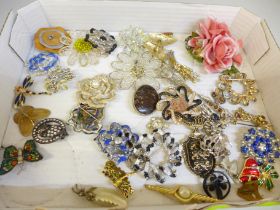 Over forty costume brooches
