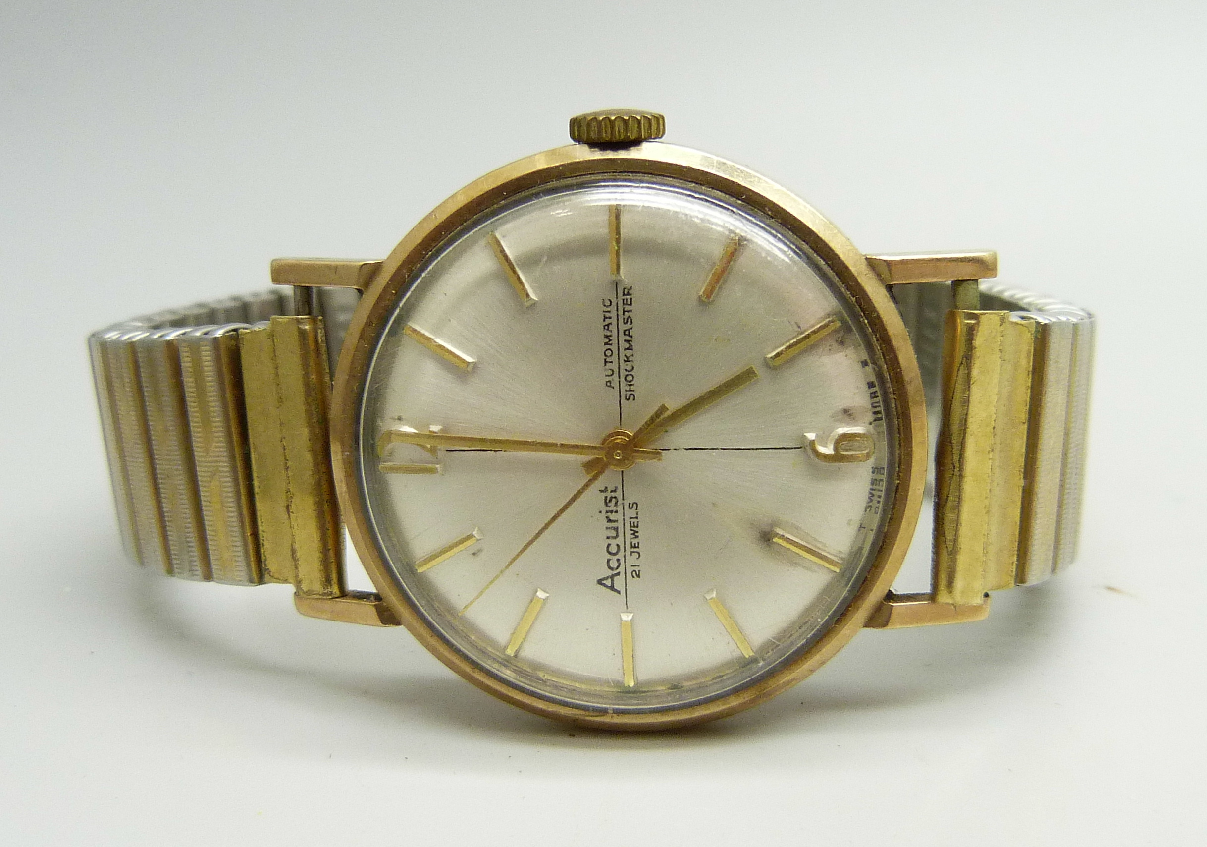 A 9ct gold cased Accurist Automatic wristwatch, 33mm case including crown - Bild 5 aus 5