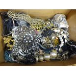 A collection of costume jewellery including necklaces, bracelets, etc.
