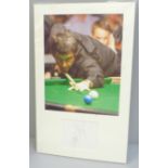 A Ronnie O'Sullivan autograph and photograph display with A Sign of the Times AFTAL registered C.O.