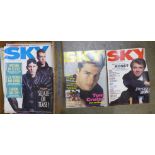 A collection of Sky and Film Review magazines, 1980s onwards