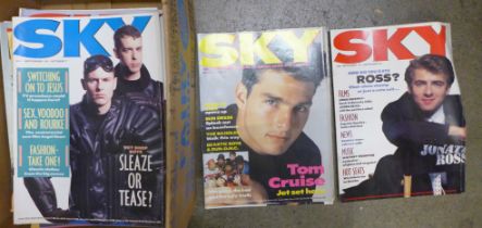A collection of Sky and Film Review magazines, 1980s onwards