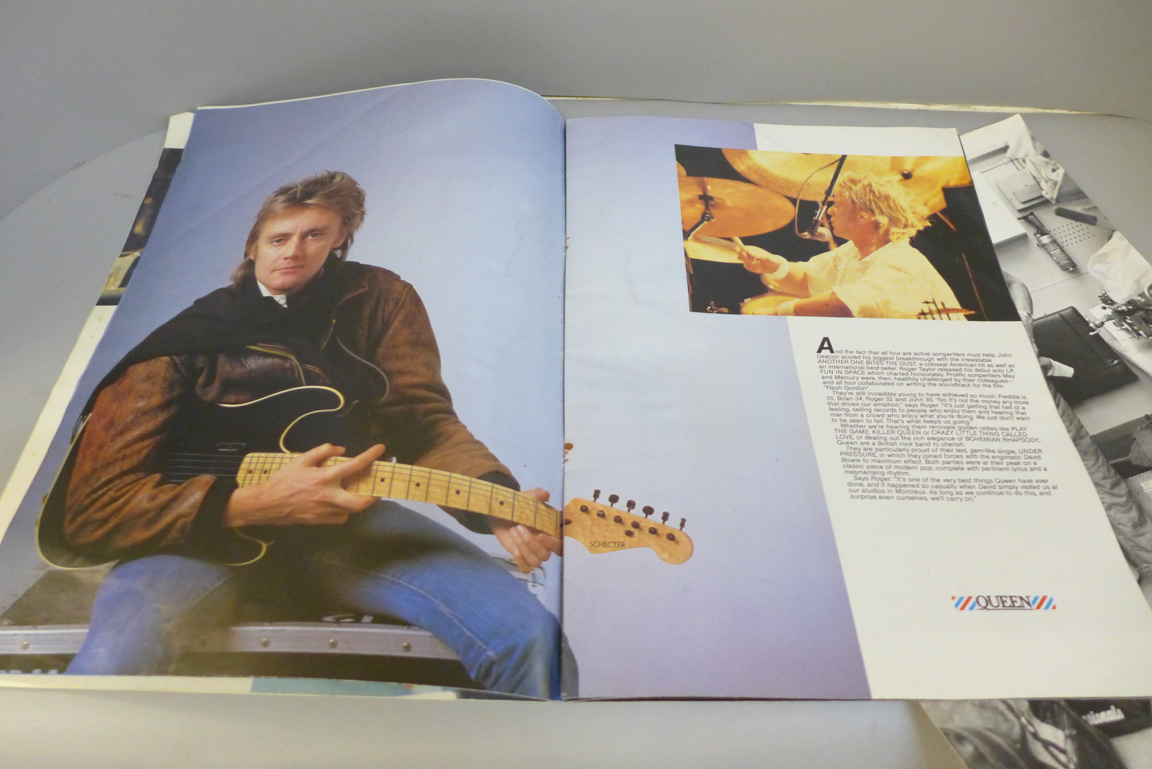 A Queen Tour 82 official programme and a James Hunt News of The World black and white press - Image 5 of 7