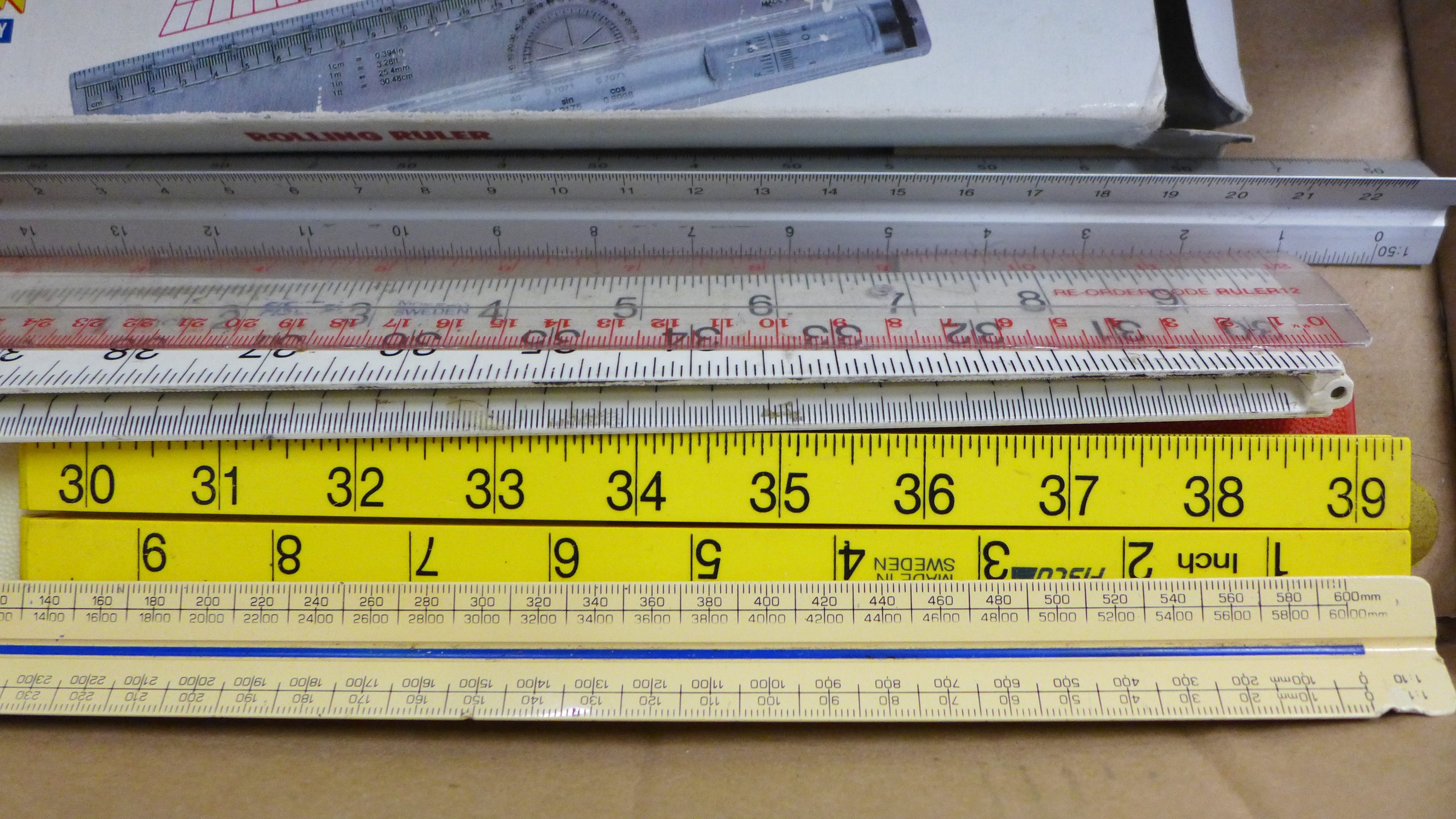 A Lee Guinness technical drawing set, slide rules and rulers, etc. - Bild 4 aus 4