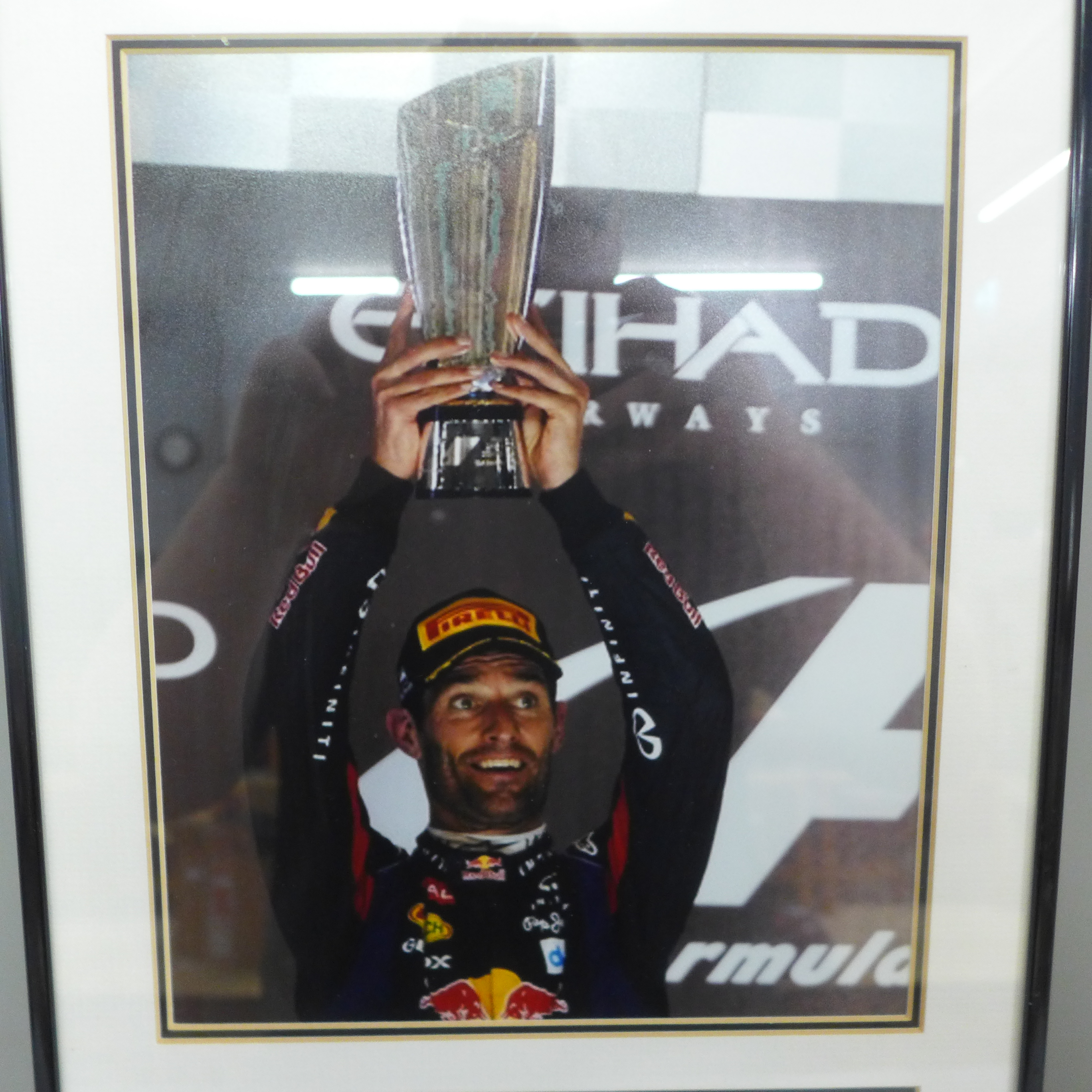 Three motor racing autograph displays, Jean-Eric Vergne, Mark Webber and Kimi Räikkönen, each with - Bild 2 aus 9