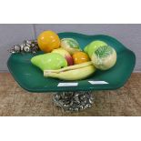 A fruit bowl containing ceramic models of fruit **PLEASE NOTE THIS LOT IS NOT ELIGIBLE FOR IN-