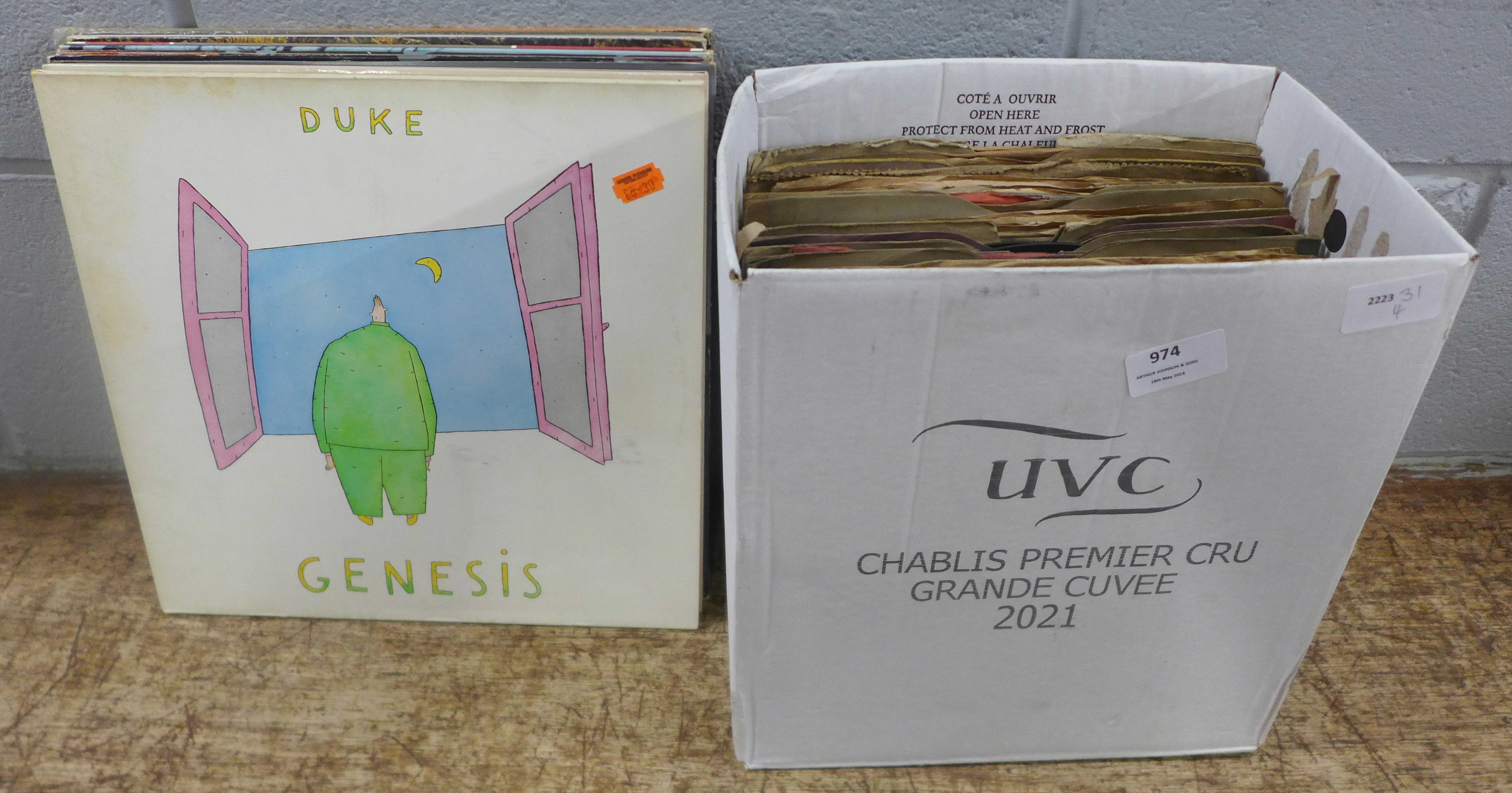 A collection of 1980s LP records and a box of 78rpm records **PLEASE NOTE THIS LOT IS NOT ELIGIBLE