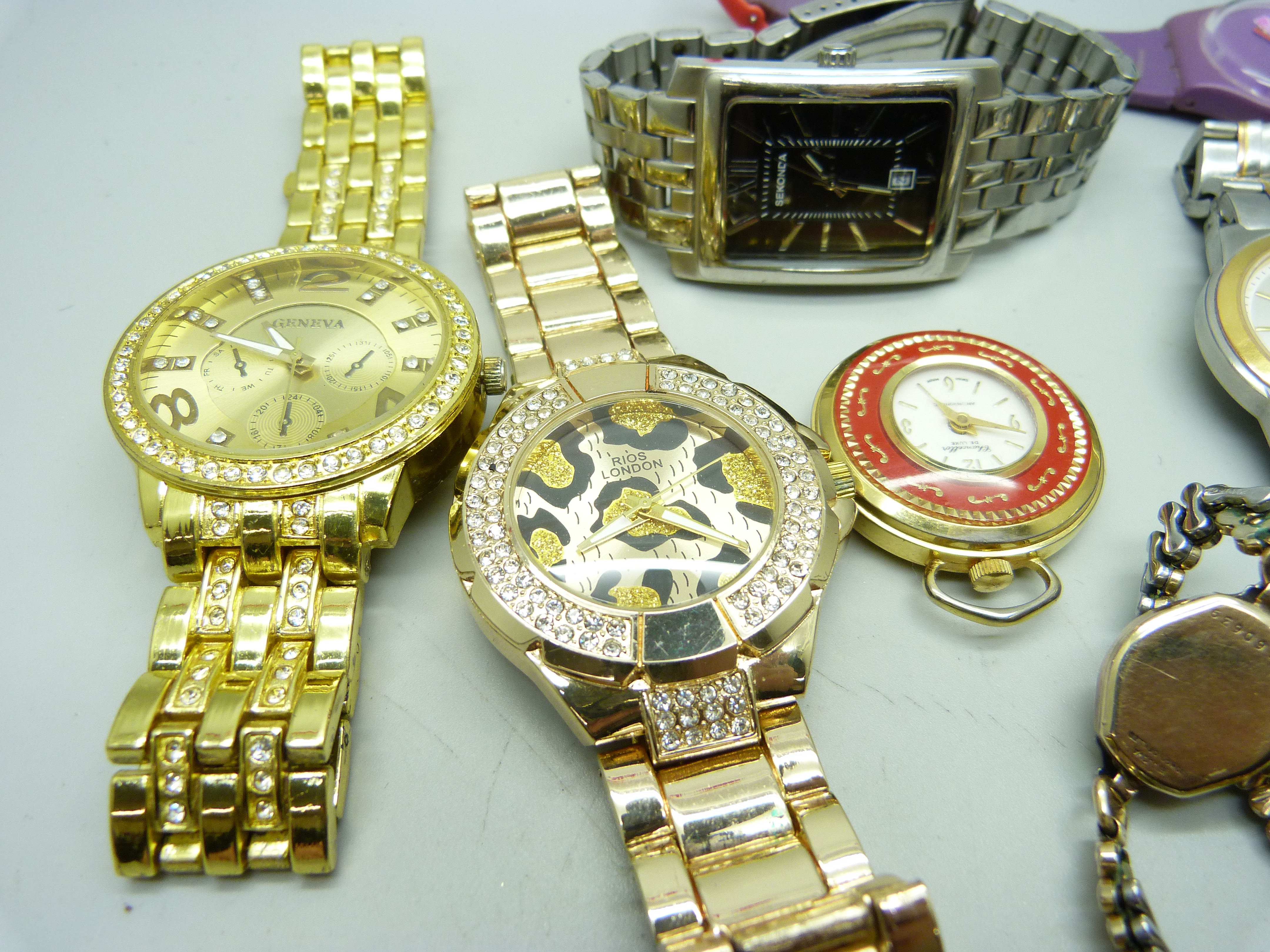 Wristwatches including Tissot, a lady's Bulova gold filled cocktail wristwatch set with two - Image 2 of 2