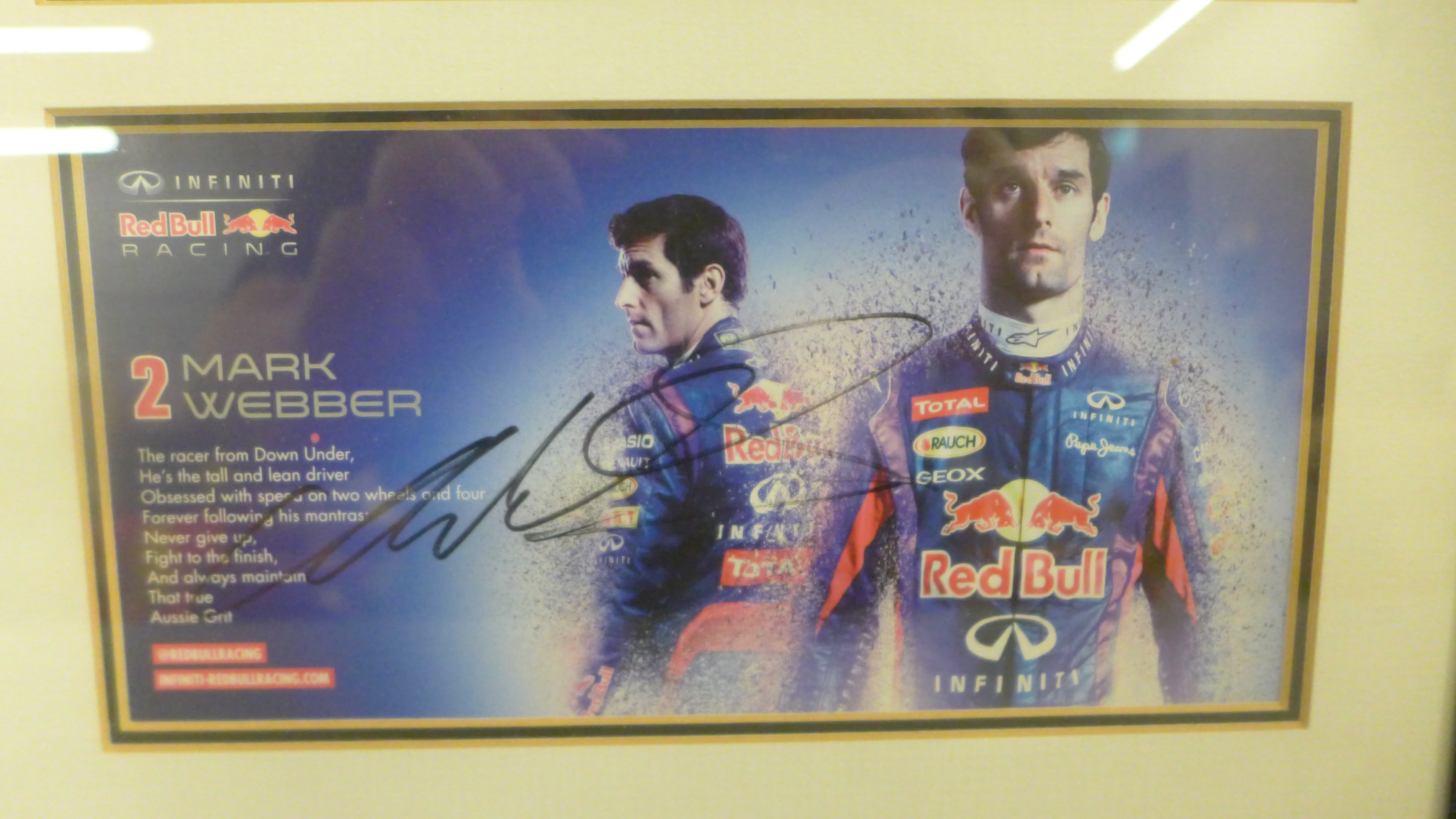 Three motor racing autograph displays, Jean-Eric Vergne, Mark Webber and Kimi Räikkönen, each with - Bild 3 aus 9