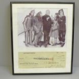 A Jack Haley (Wizard of Oz) autograph cheque and photograph display with Rutland Autographs AFTAL