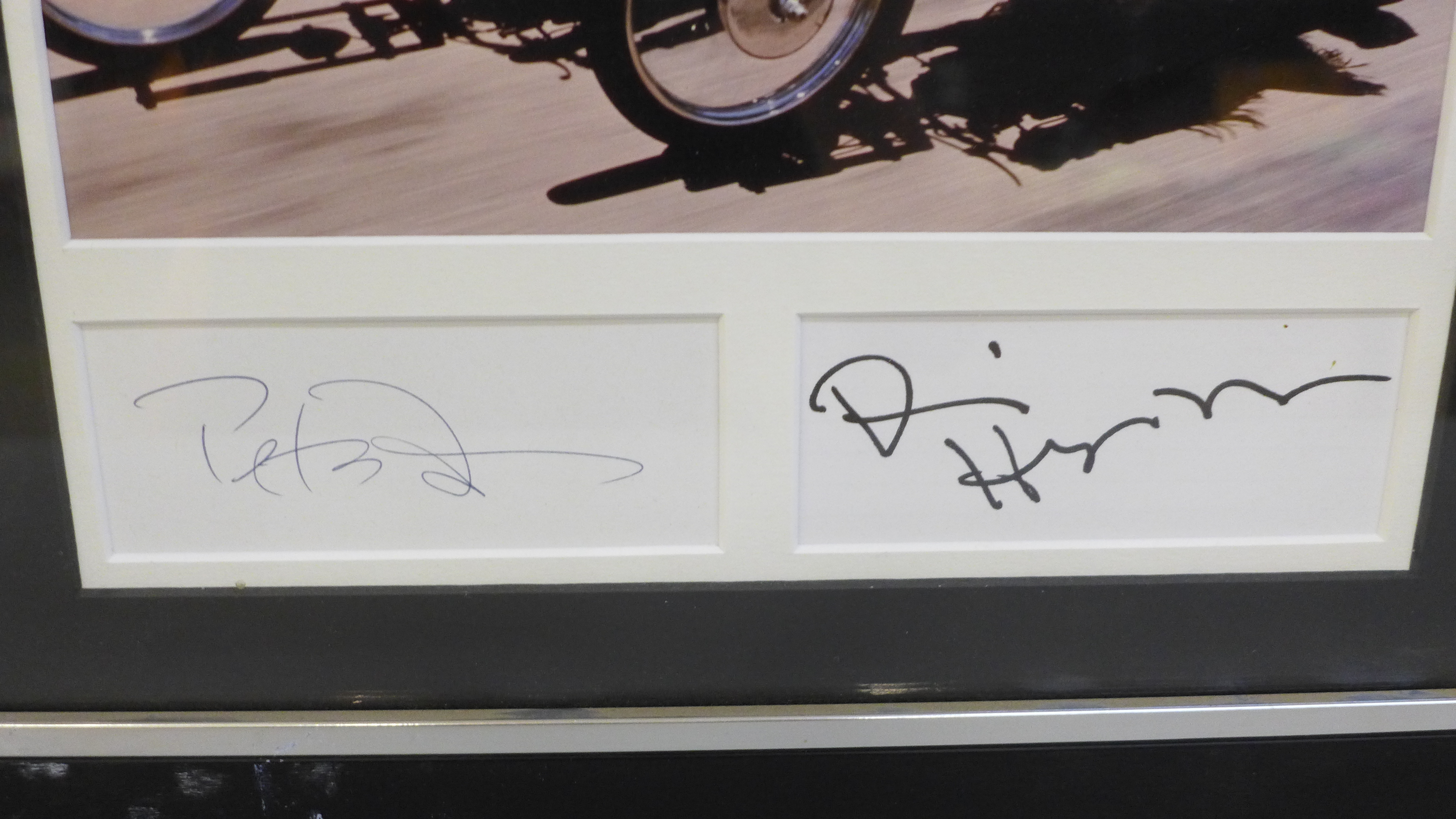 A Peter Fonda and Dennis Hopper, Easy Rider, autographs and photograph display with Rutland - Image 3 of 4