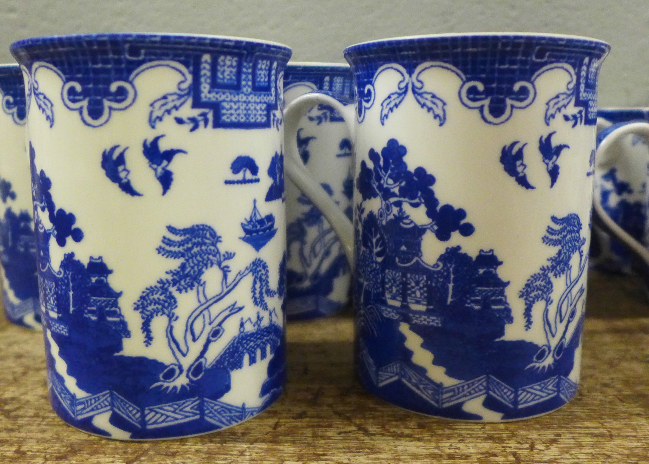 Thirteen Leonardo Collection blue and white mugs, other blue and white vases, jugs, teapot, etc., - Image 4 of 5