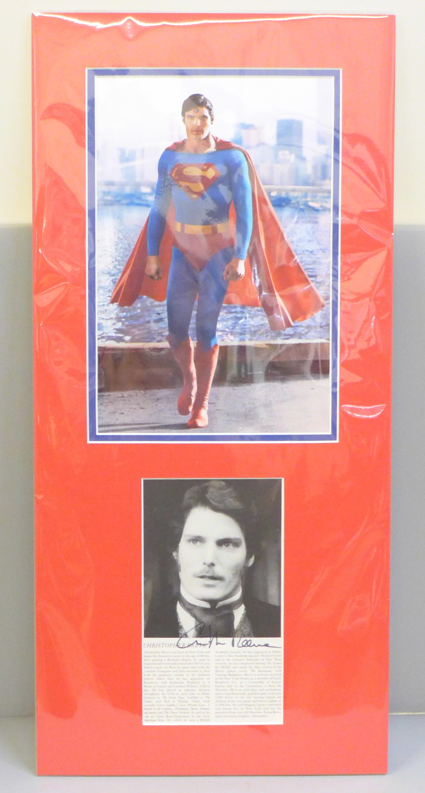 A Christopher Reeve, Superman autograph display