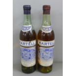 Two bottles of vintage Martell cognac, early 20th Century **PLEASE NOTE THIS LOT IS NOT ELIGIBLE FOR