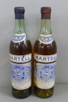 Two bottles of vintage Martell cognac, early 20th Century **PLEASE NOTE THIS LOT IS NOT ELIGIBLE FOR