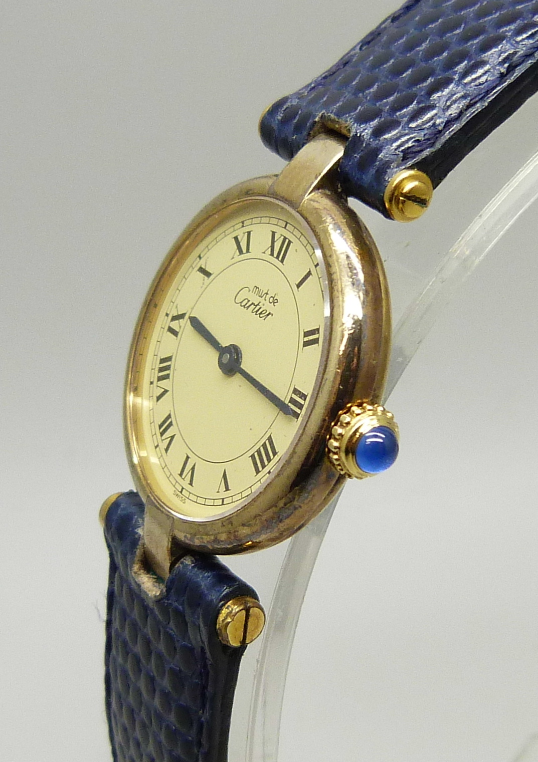 A lady's Must de Cartier silver gilt wristwatch, 27mm including crown - Image 2 of 4