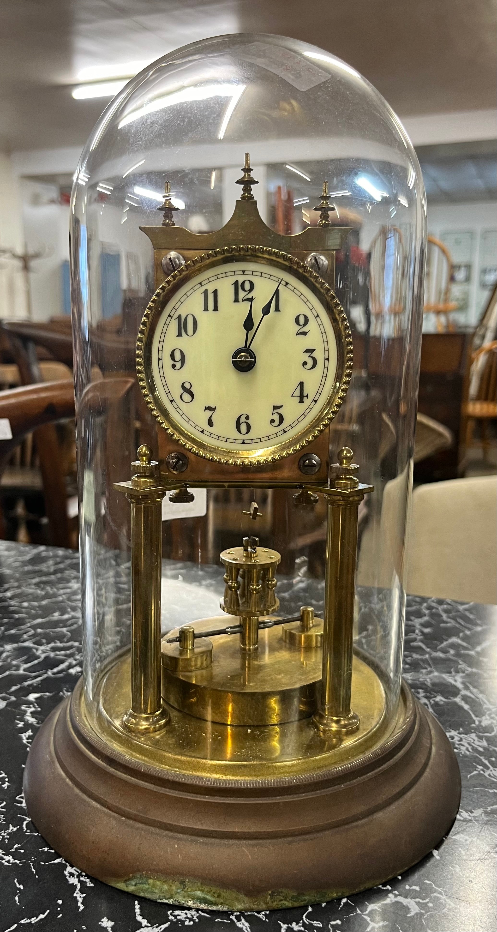 A German gilt anniversary clock