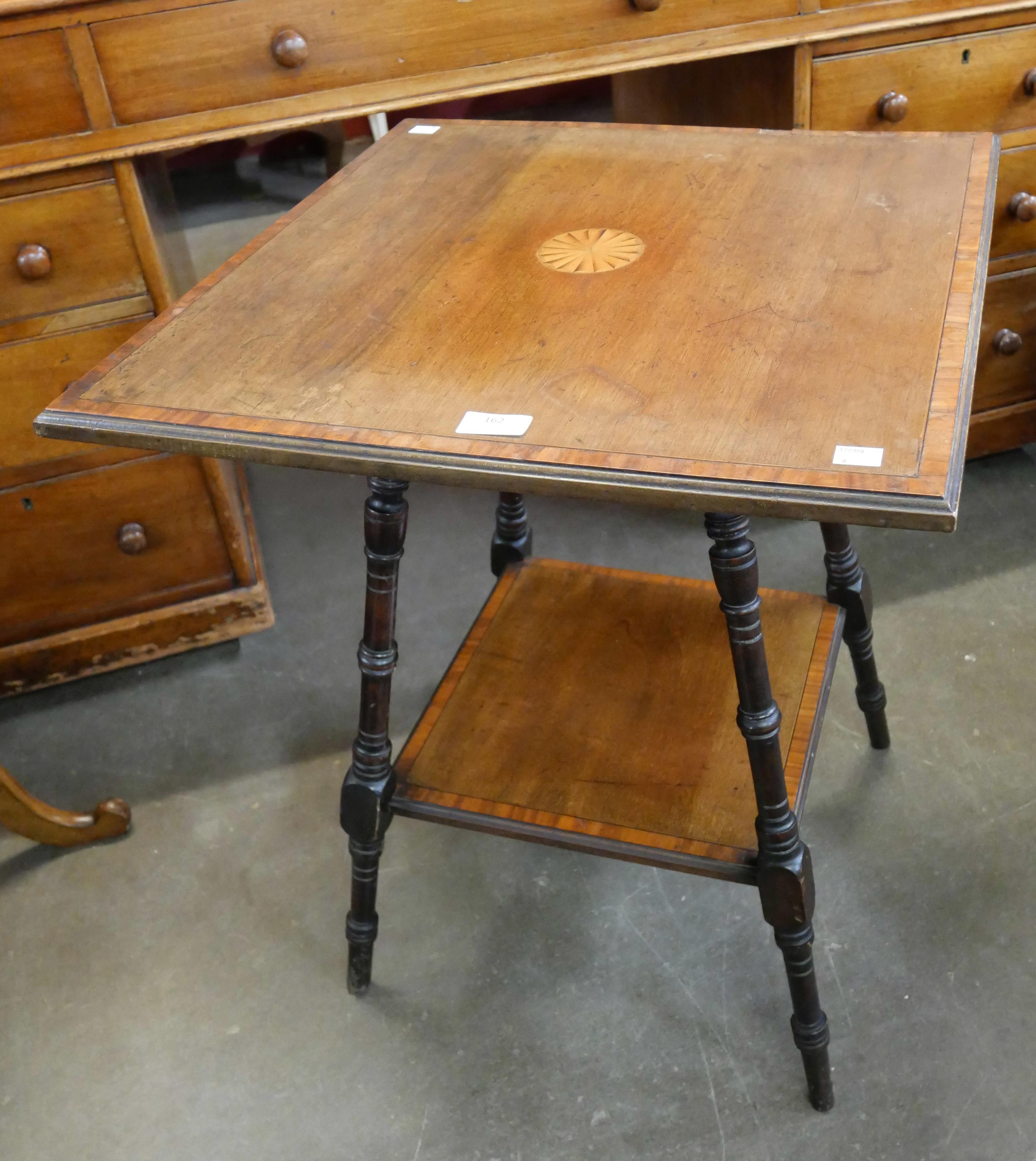An Edward VII inlaid mahogany square occasional table